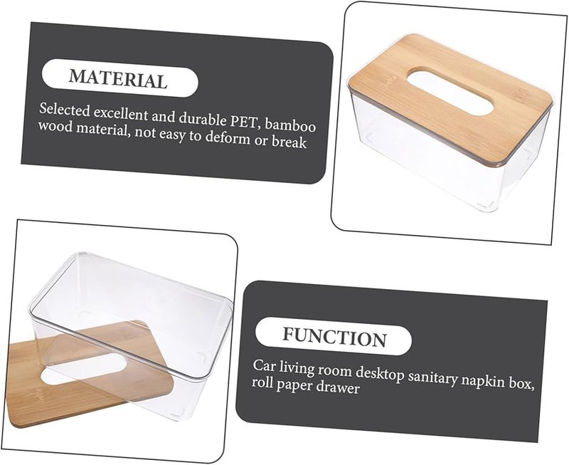 Black Tissue Box Cover for Car Home Office Decorative Multipurpose Napkin Holder - Image 5